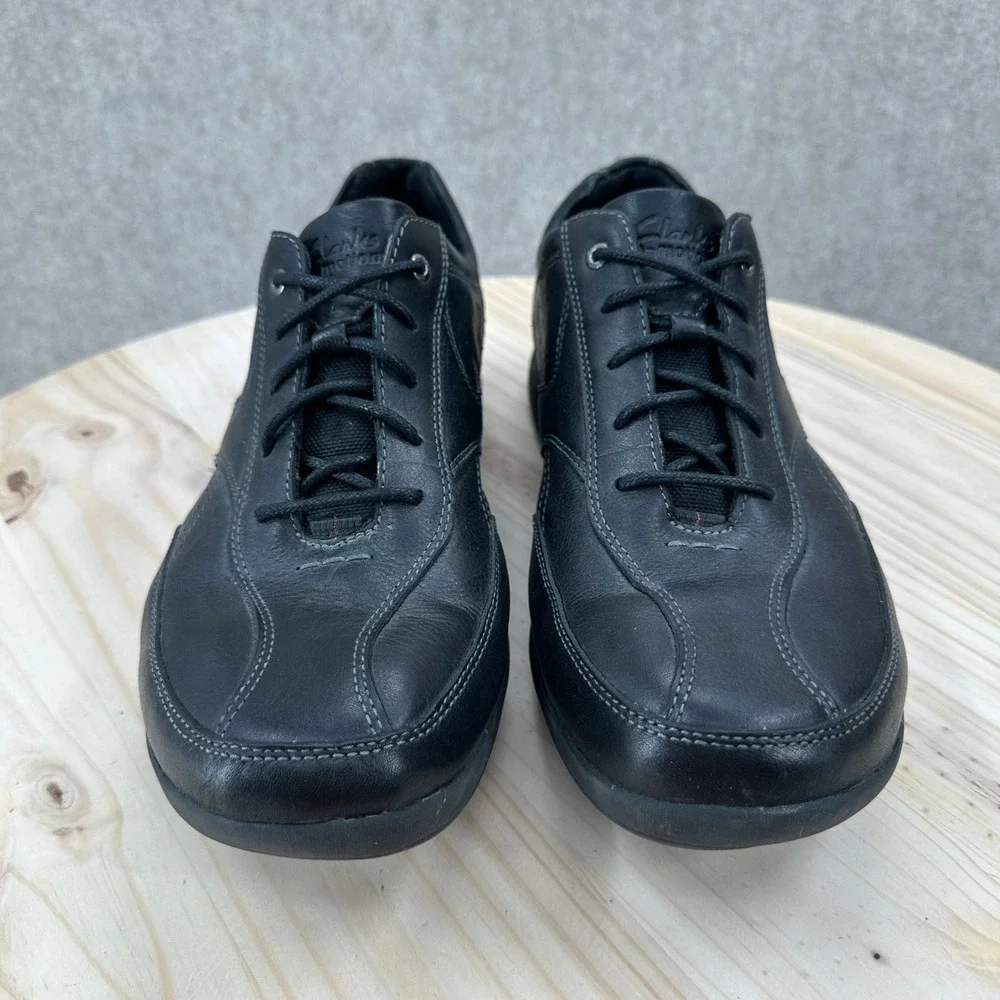 Clarks‎ Clarks Wave Walk Mens Black Leather Sneakers Lace Up Shoes 12 M